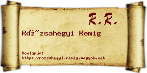 Rózsahegyi Remig névjegykártya